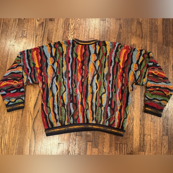 COOGI Classic Men’s Sweater in Vibrant Multicolor Pattern Grandpa 90s Size Large - Picture 10 of 10